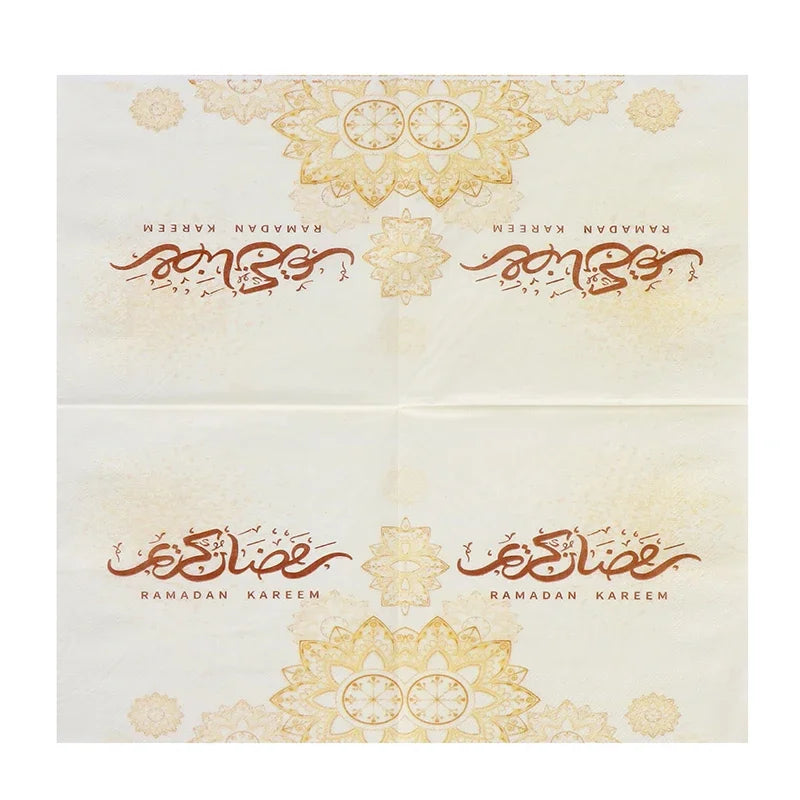 20pcs/Pack Ramadan Mubarak Paper Napkins