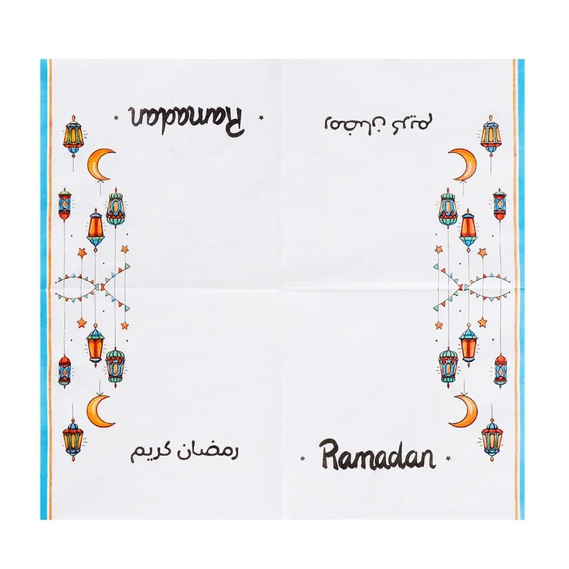 20pcs/Pack Ramadan Mubarak Paper Napkins