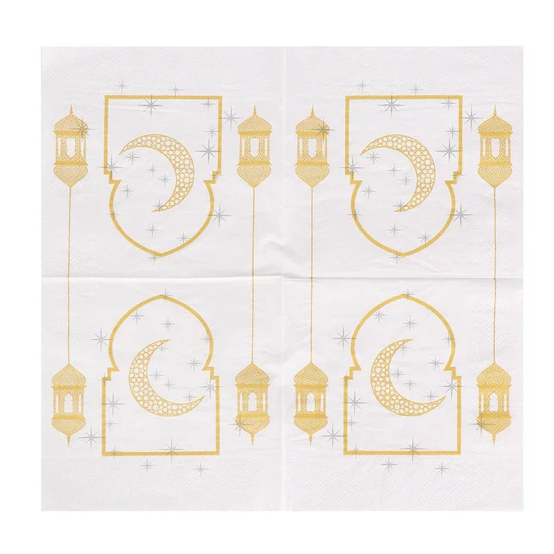 20pcs/Pack Ramadan Mubarak Paper Napkins