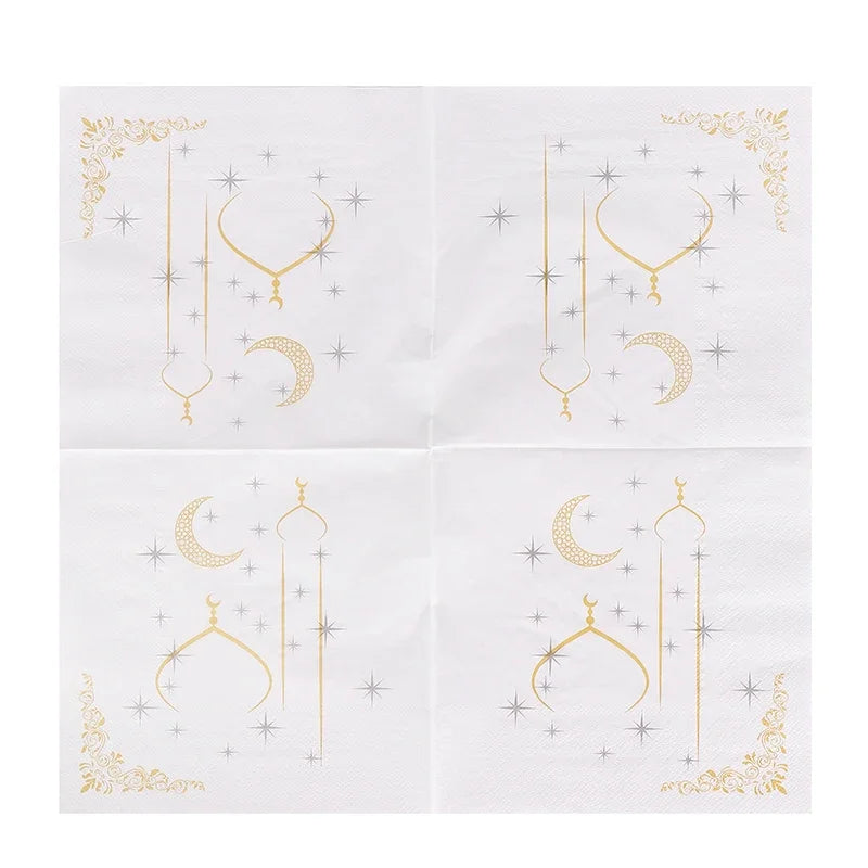 20pcs/Pack Ramadan Mubarak Paper Napkins