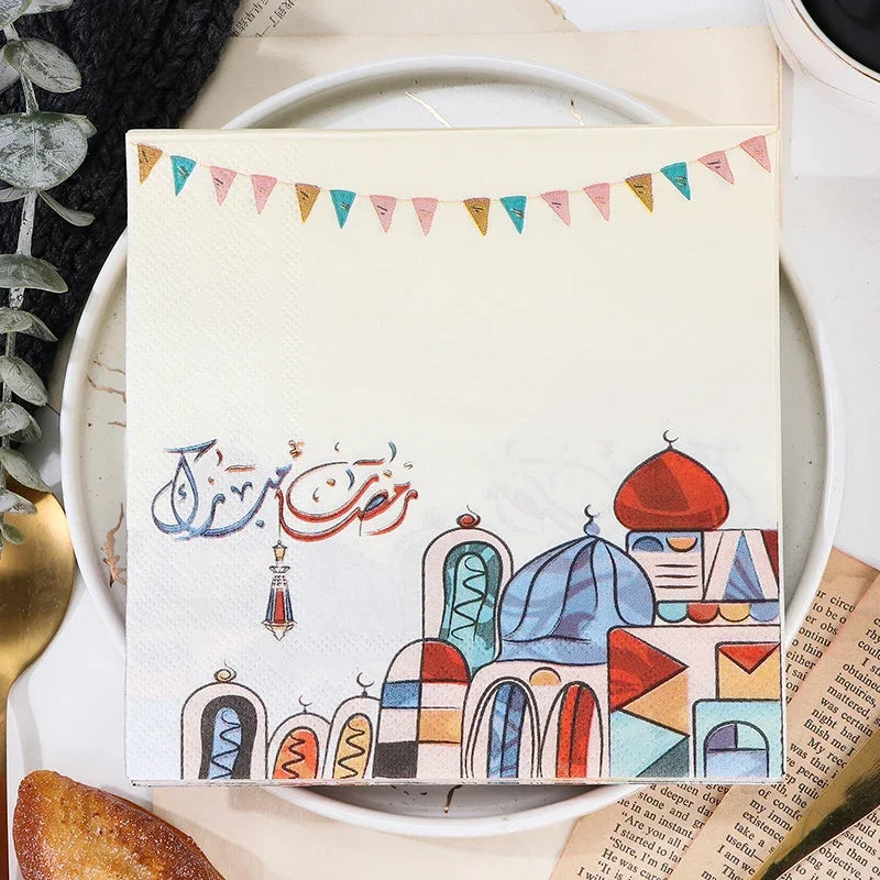 20pcs/Pack Ramadan Mubarak Paper Napkins