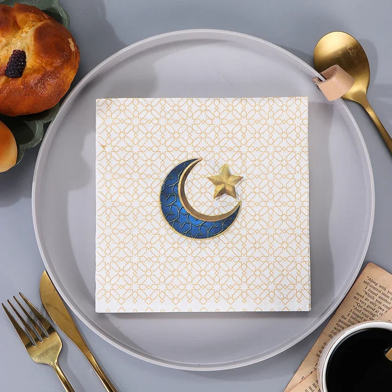 20pcs/Pack Ramadan Mubarak Paper Napkins