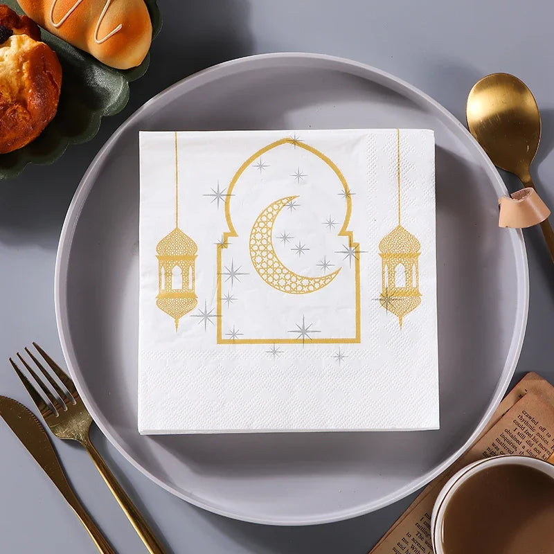 20pcs/Pack Ramadan Mubarak Paper Napkins