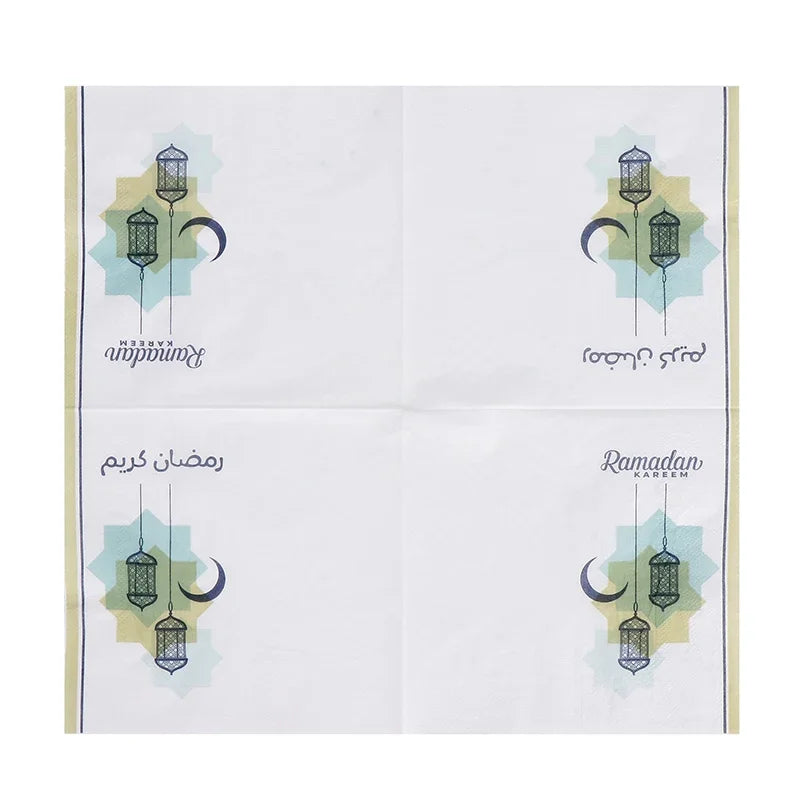 20pcs/Pack Ramadan Mubarak Paper Napkins