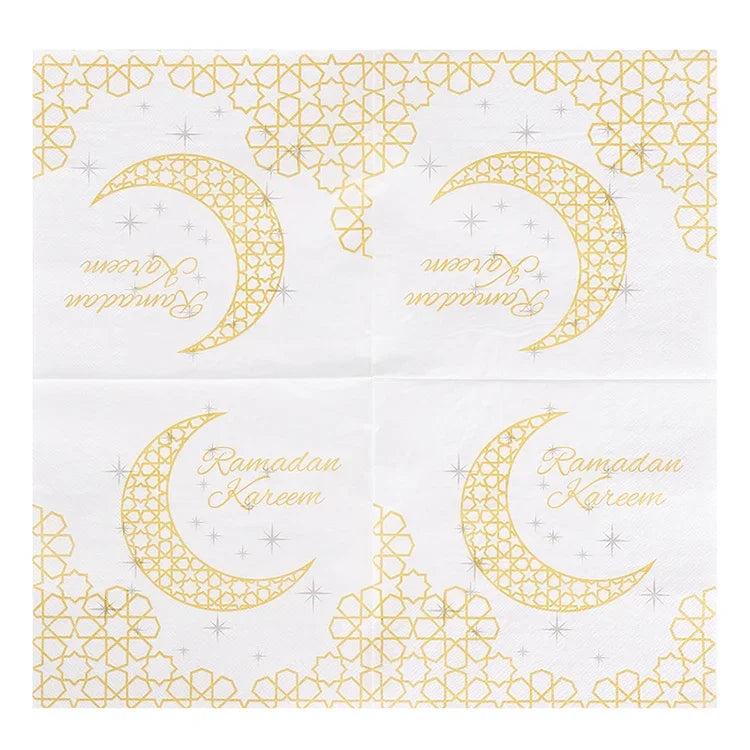 20pcs/Pack Ramadan Mubarak Paper Napkins