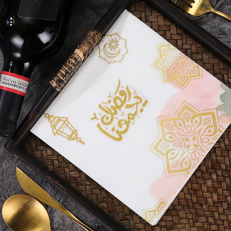 20pcs/Pack Ramadan Mubarak Paper Napkins