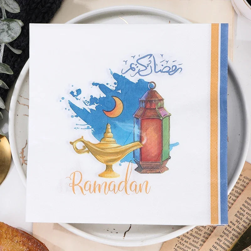 20pcs/Pack Ramadan Mubarak Paper Napkins